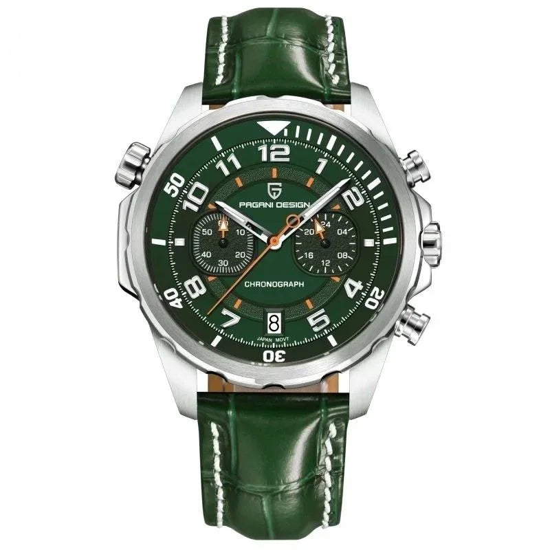 Aero Chronograph Elegant Watch - Green - Pagani Design