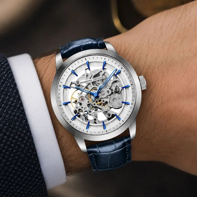 Wearing Blue White Watch 