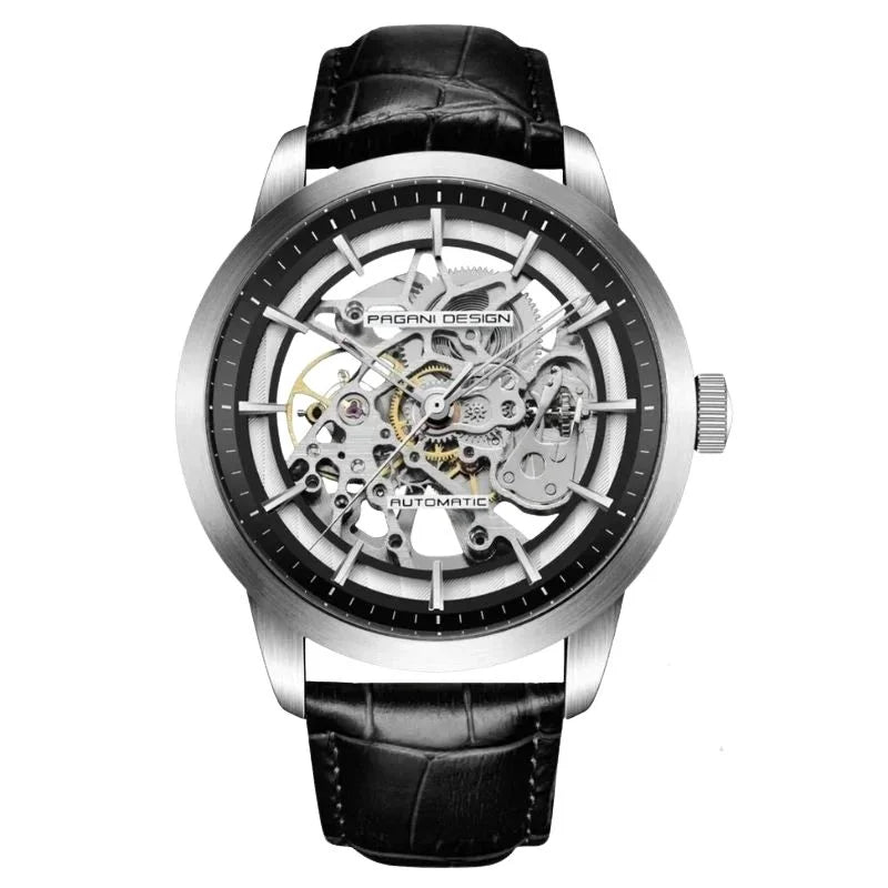 Artisan Open Dial Elegant Watch - Silver Black - Pagani Design