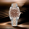 Brown-dial Aurelia by Pagani Design against a swirling golden backdrop
