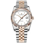 Aurelia Men's Watches Silver Gold Luxury  – Enamel White - Pagani Design