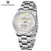 White-dial Aurum Frost by Pagani Design on a white background with the brand logo