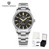 Black-dial Aurum Frost by Pagani Design shown with its gift box and warranty card