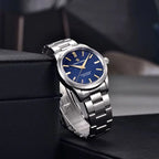Silver Blue Watch Sapphire Glass