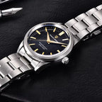 Silver Black Watch Sapphire Glass
