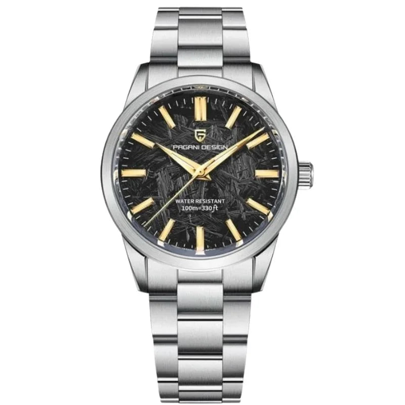 Aurum Frost Luxury Watch - Silver Black - Pagani Design