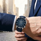 Wearing All Blue Silver Watch