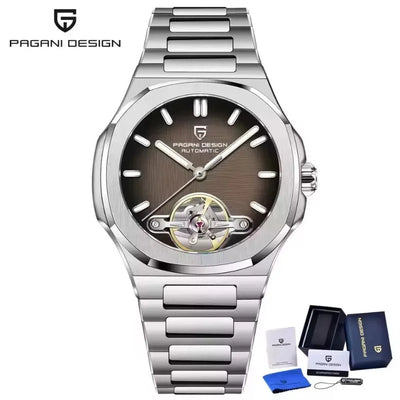 Eclipse Classic open heart watch, grey dial with balance wheel aperture and steel bracelet