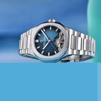 SIlver Blue Watch Sapphire Glass