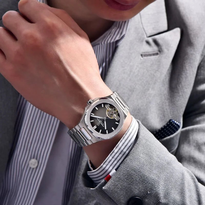 Wearing Silver Gray Watch