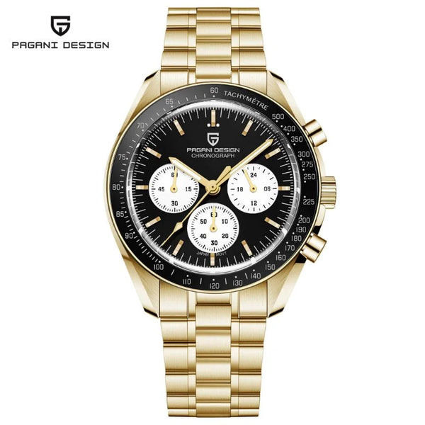 Gold Summit chronograph by Pagani Design on a white background with the brand logo