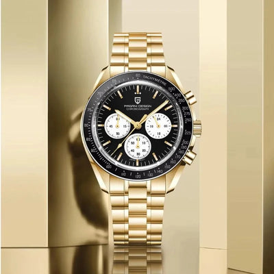 Gold Summit chronograph watch, 40 mm gold-tone case and bracelet