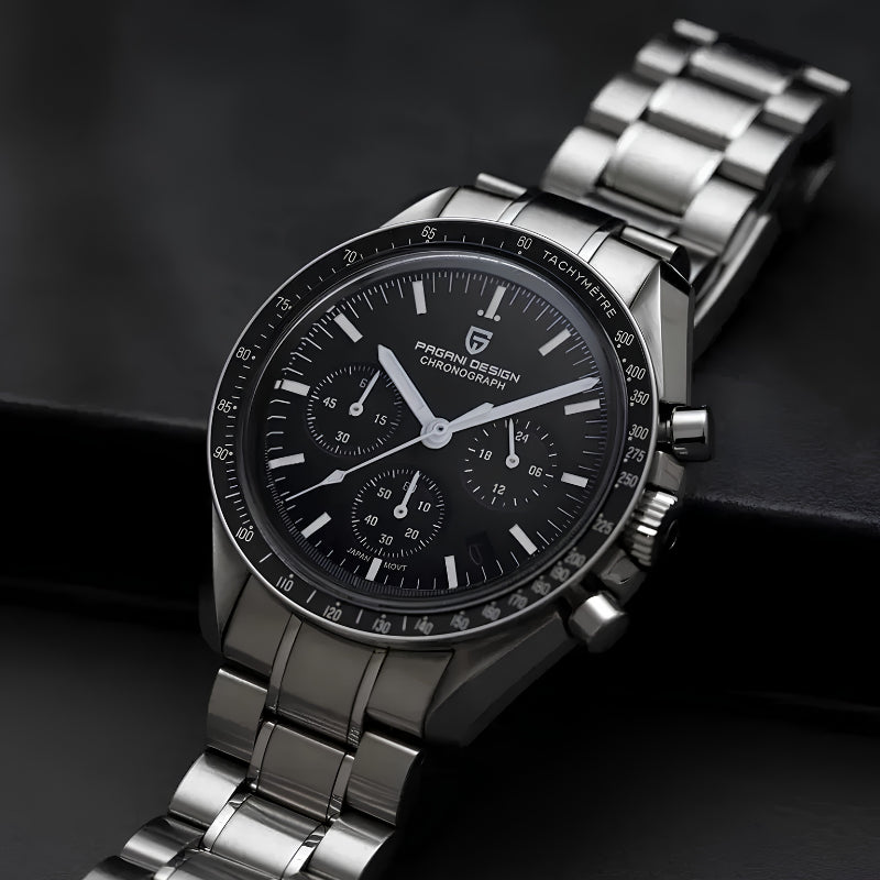 Silver and Black Watch