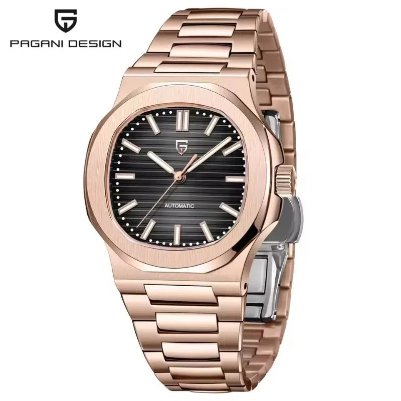 Rose Gold Black Watch Pagani Design 01