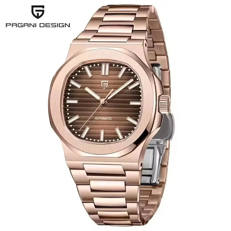 Rose Gold Brown Watch Pagani Design 00