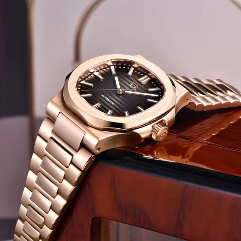 Rose Gold Black Watch Pagani Design 00