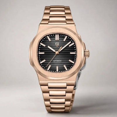 Rose Horizon automatic watch in rose gold with integrated steel bracelet