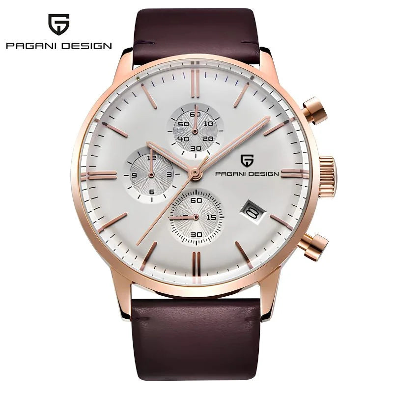 Gold White Brown Watch Pagani Design 02