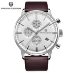Silver White Brown Watch Pagani Design 