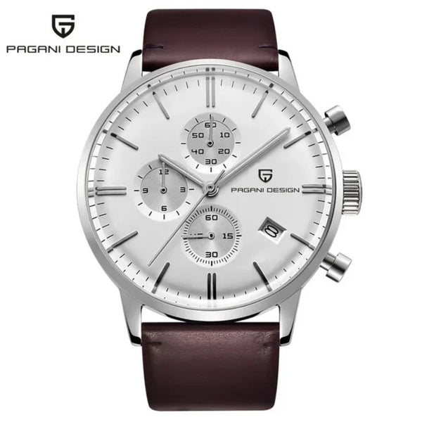 Steel Royal Chrono by Pagani Design on a white background with the brand logo