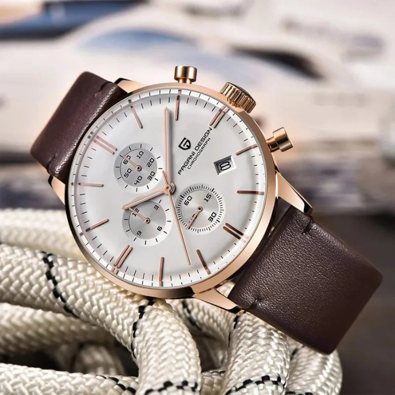 Gold White Brown Watch Pagani Design 
