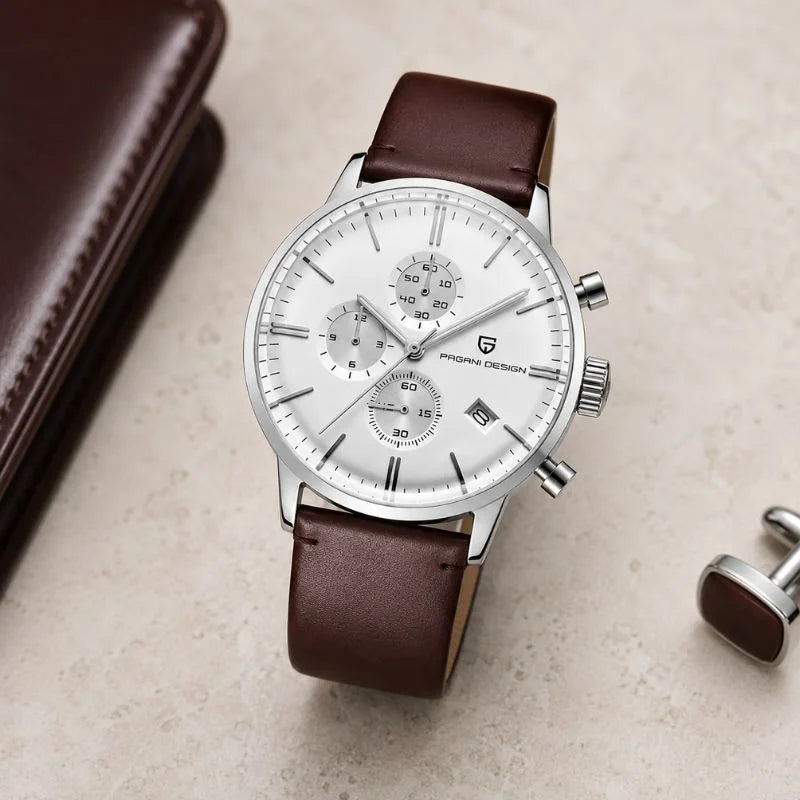 Royal Chrono Silver White Brown 07