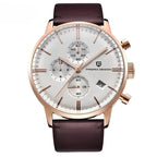 Royal Chrono Elegant Watch - Gold White Brown - Pagani Design