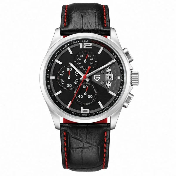 Silver Compass Watch - Black Red - Pagani Design
