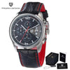 Black-dial Silver Compass by Pagani Design shown with its gift box and warranty card