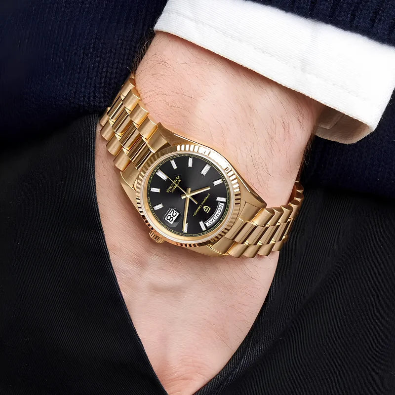 Men Wearing Gold Watch