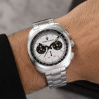 Wearing Silver White Watch