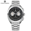 Black-dial Sterling Chrono by Pagani Design on a white background with the brand logo