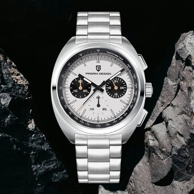 Sterling Chrono watch, 39 mm steel case and steel bracelet