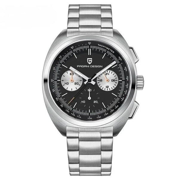 Sterling Chrono Elegant Watch - Silver Black - Pagani Design