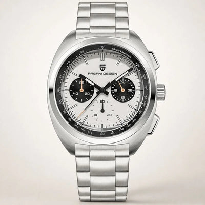Sterling Chrono meca-quartz chronograph with steel bracelet
