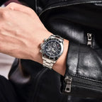 Wearing Silver Black Watch 
