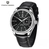Steel Vanguard Classic with black dial by Pagani Design on a white background with the brand logo