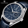 Large close-up of the Vanguard Classic blue dial and fluted bezel by Pagani Design