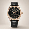 Vanguard Classic dress watch by Pagani Design, rose gold case with black dial and black leather strap