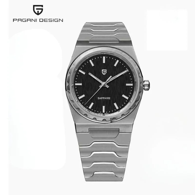 Silver Black Pagani Design Watch
