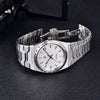 Steel Royal Slim Sapphire with white dial by Pagani Design resting on a dark surface